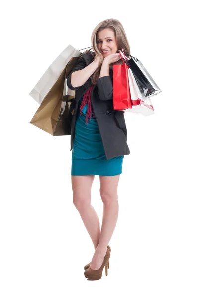 Niedliches und entzückendes Shopping-Mädchen — Stockfoto