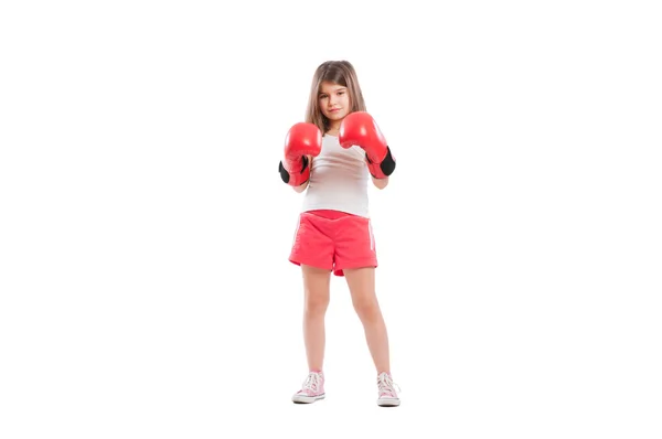 Młody bokser urocze i słodkie dziewczyny — Zdjęcie stockowe