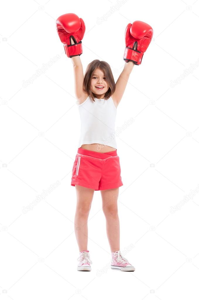 Young boxer girl champion