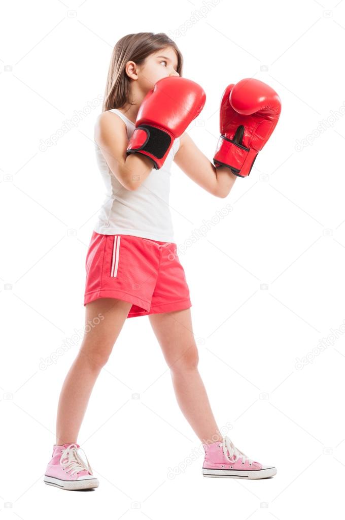 Young boxer girl