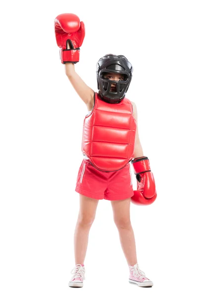 かわいいボクサーの女の子のチャンピオン — ストック写真