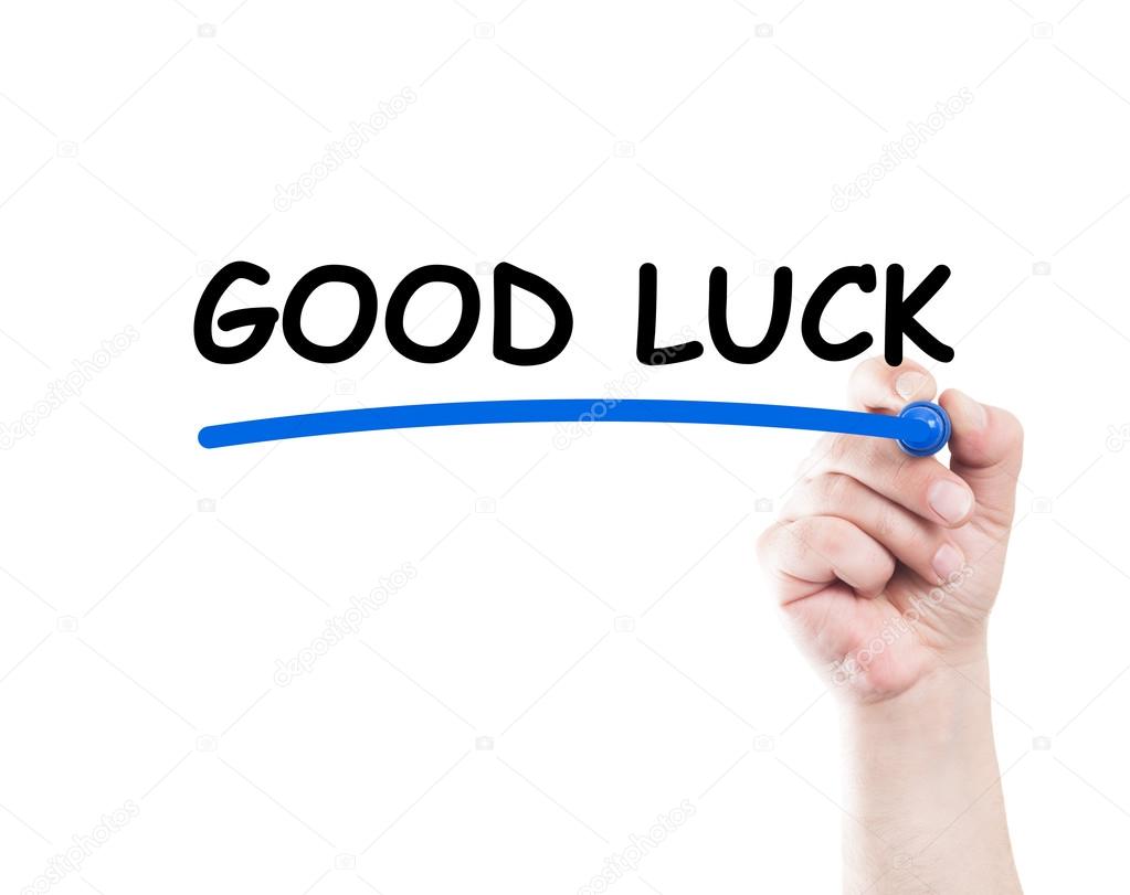 Good luck text underlined