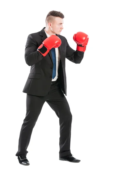 Business man on guard protecting company — Stock Photo, Image