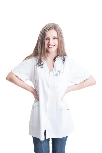 Confident woman doctor smiling — Stock Photo, Image