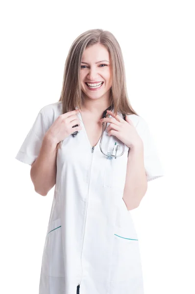 Szczęśliwy uśmiechający się kobieta lekarz — Zdjęcie stockowe