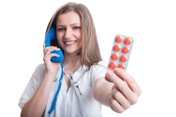 Call for pills concept — Stock Photo, Image