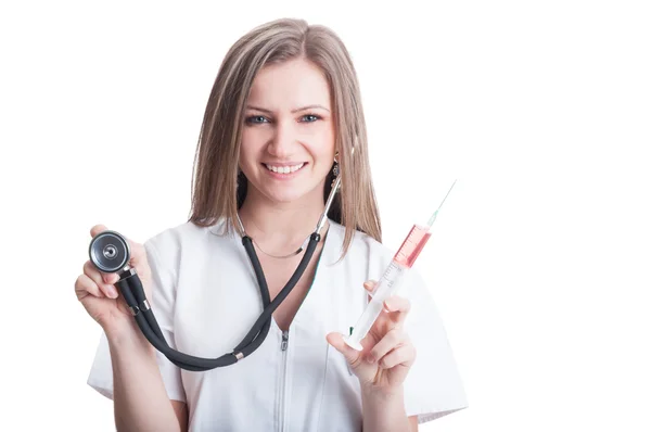 Portrait of an attractive female doctor or medic — Stock Photo, Image