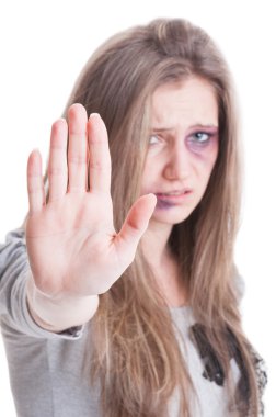 Stop domestic violence against women concept clipart