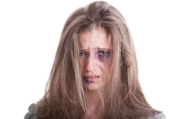 Portrait of an abused woman victim of domestic violence Stock Picture
