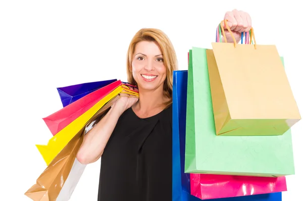 Excited shopping woman — Stockfoto