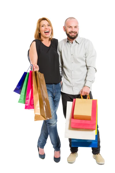 Giovane coppia di shopping — Foto Stock