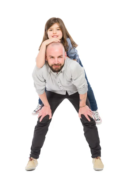 Giovane padre che gioca con sua figlia — Foto Stock