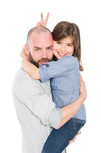 Patrigno padre e giovane figlia — Foto Stock