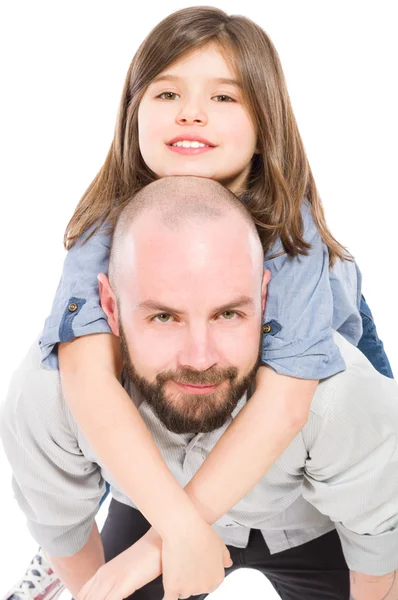 Mutlu baba ve sevimli kız — Stok fotoğraf