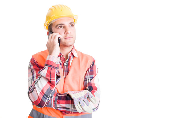 Professional and modern constructor using smartphone