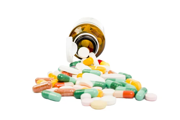 Bunch of spilled pills — Stock Photo, Image