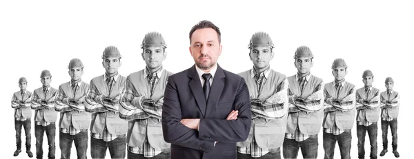 Uitvoerend manager leider van bouwers team — Stockfoto