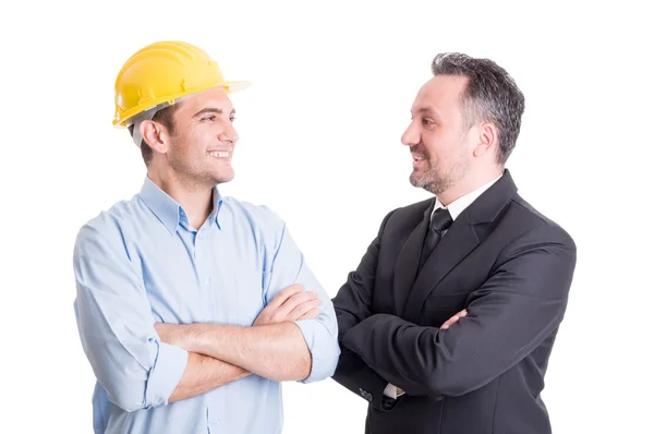 Vertrouwen ingenieur en business man aangezicht tot aangezicht — Stockfoto