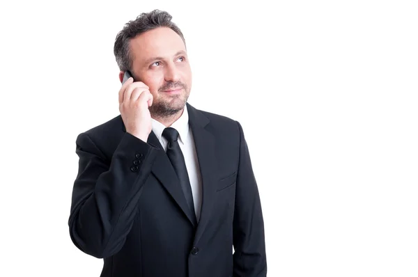 Säker Affärschef prata i telefon — Stockfoto