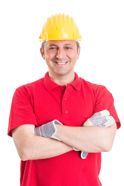 Friendly and confident construction worker — Stock Photo, Image