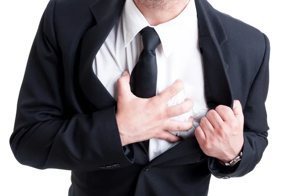 Business man having heart attack — Stock Photo, Image