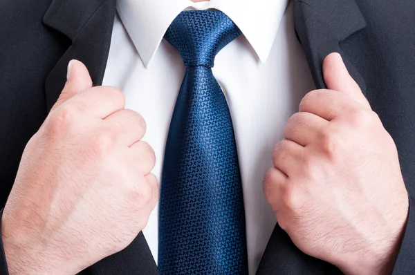 Business man chest as powerful leader concept — Stock Photo, Image