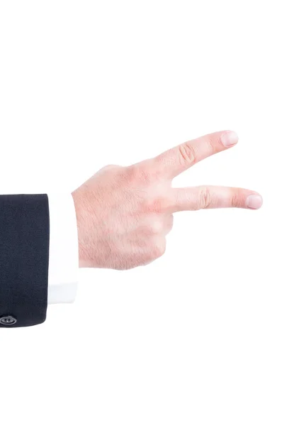 Business man hand showing number two with fingers — Stock Photo, Image