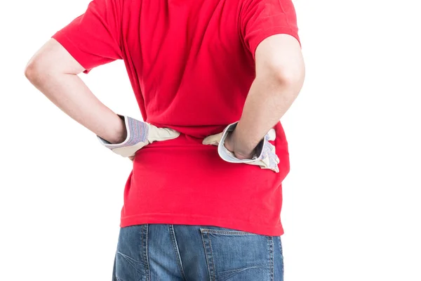 Builder feeling lower back pain — Stock Photo, Image