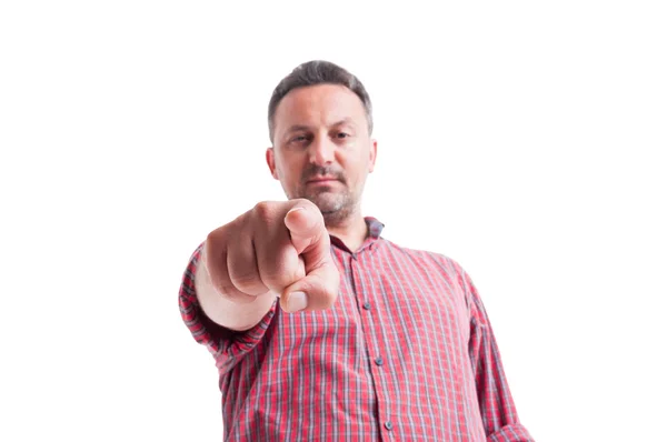 Charismatic man gesturing you are fired, hired or selected — Stock Photo, Image