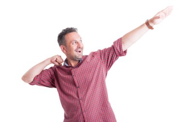 Mutlu adam pozitifliği veya zafer ifade