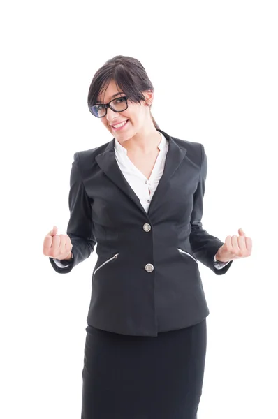 Successful business woman celebrating the victory — Stock Photo, Image