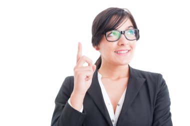 düşünme ve parlak bir fikir sahip iş kadını