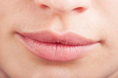 Closeup of perfect natural female lips
