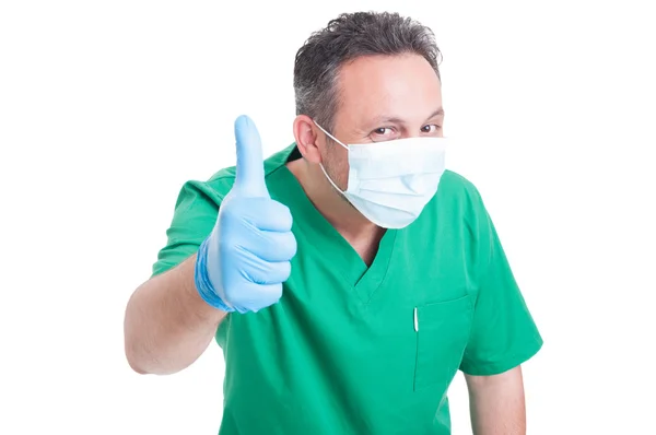 Happy doctor showing like gesture — Stock Photo, Image