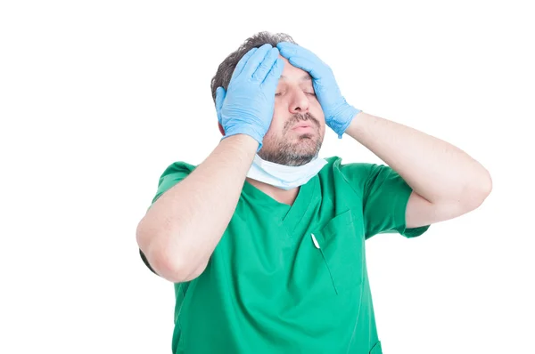 Chirurg doktor pocit vyčerpání — Stock fotografie