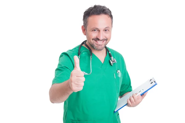 Succesvolle arts of medic weergegeven: als gebaar — Stockfoto