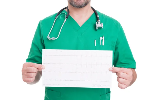 Kardiologe Arzt mit einem heidnischen ekg — Stockfoto