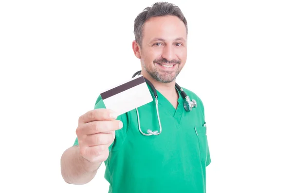 Pay secure using credit card for medical services — Stock Photo, Image