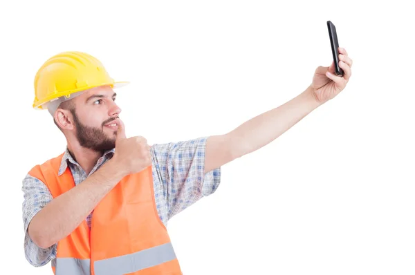 Ingenieur nemen een selfie weergegeven als: — Stockfoto