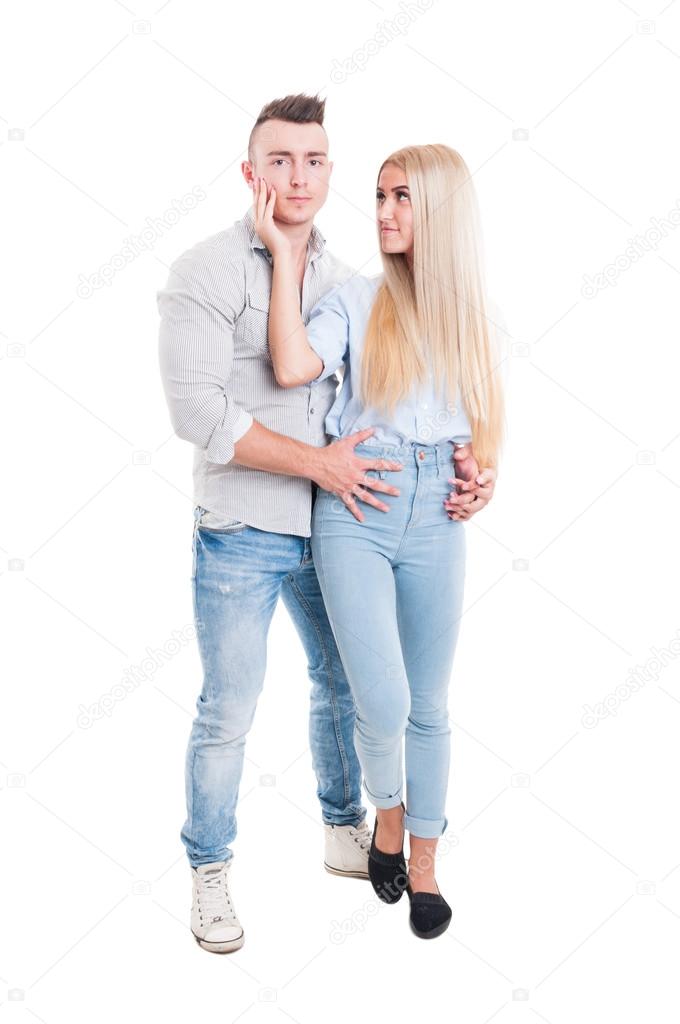 Full body of beautiful young couple
