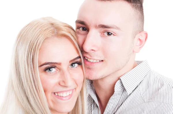 Boldog arcok a mosolygó pár — Stock Fotó