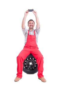 Bir selfie ile smartphone alarak mekanik