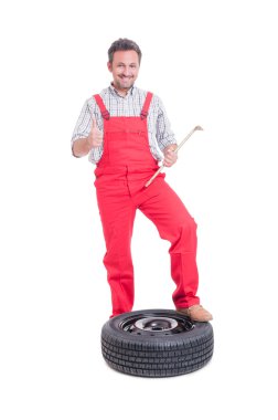 Lastik değiştirme ve gibi gösterilen makinist
