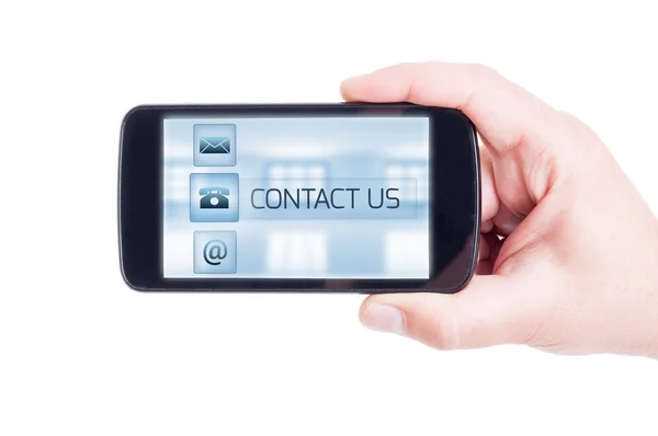 Contactez-nous boutons concept sur smartphone — Photo