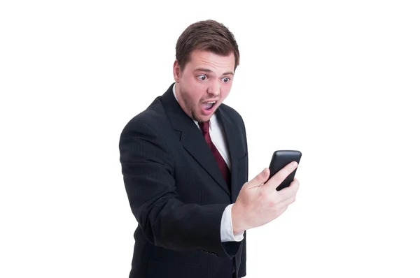 Angry accountant or financial manager yelling on video call — Stock Photo, Image