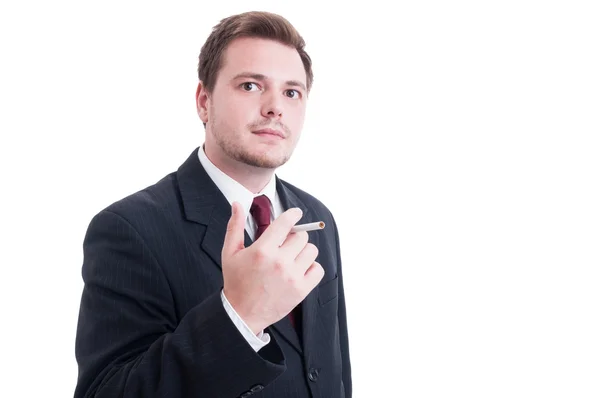 Business employee taking a cigarette break concept — Stock Photo, Image