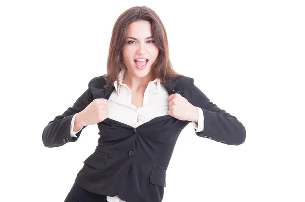 Young successful business woman acting sexy — Stock Photo, Image