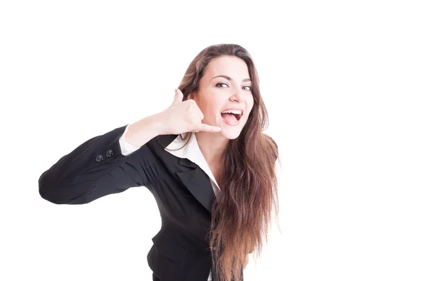 Persona de contacto o mujer de negocios amigable y feliz — Foto de Stock