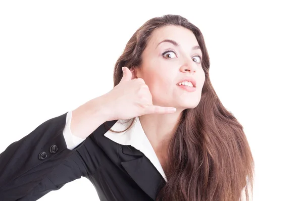 Excited and enthusiastic business contact person or woman — Stock Photo, Image