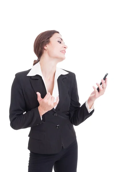 Business woman acting sexy on a video call — Stockfoto